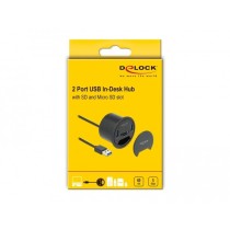 Delock 2-Port USB-A Hub with SD/microSD Card Reader - USB 3.0 Desk Dock — Buy in Cyprus with Fast Delivery