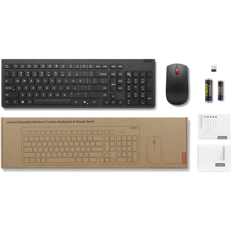 Buy Lenovo Essential Wireless Combo Keyboard & Mouse - Gen2 - Black-German in Cyprus, Nicosia, Limassol, Larnaka, Pafos