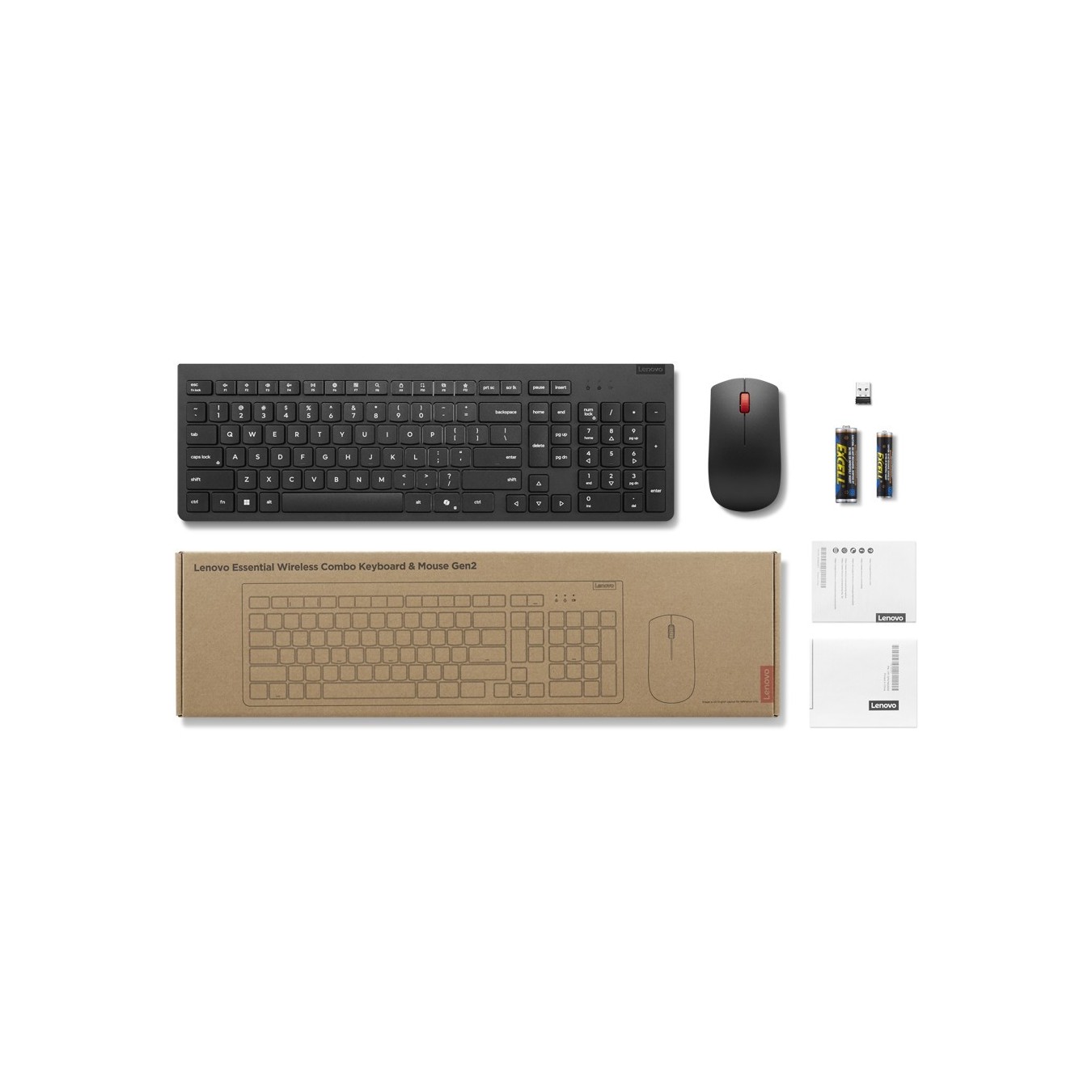 Lenovo Essential Wireless Combo Keyboard & Mouse - Gen2 - Black-German — Buy in Cyprus with Fast Delivery