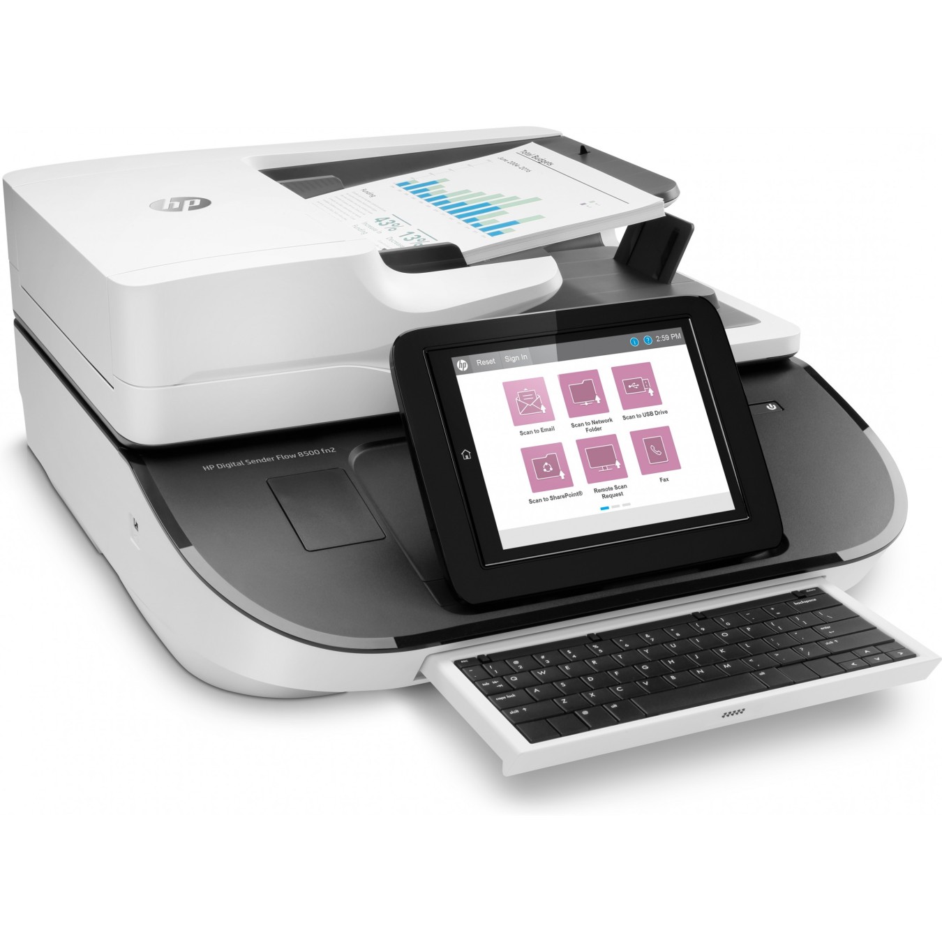 HP Digital Sender Flow 8500fn2 Document Scanner - 8500fn2 - Sheet-fed, Ethernet connectivity