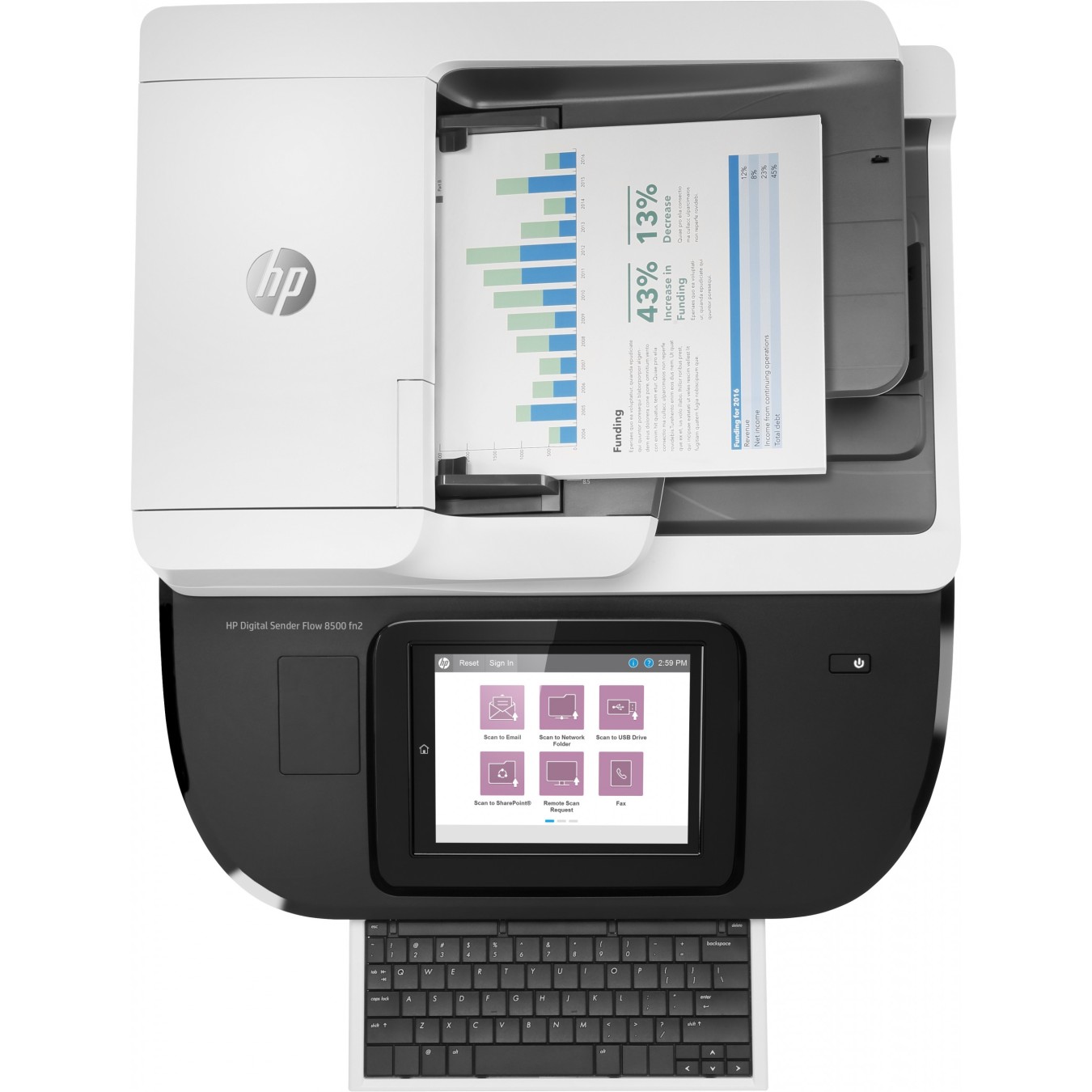 HP Digital Sender Flow 8500fn2 Document Scanner - 8500fn2 - Sheet-fed, Ethernet connectivity