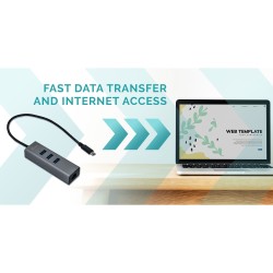 Buy D I-TEC USB-C 3-Port Hub + GLAN in Cyprus, Nicosia, Limassol, Larnaka, Pafos