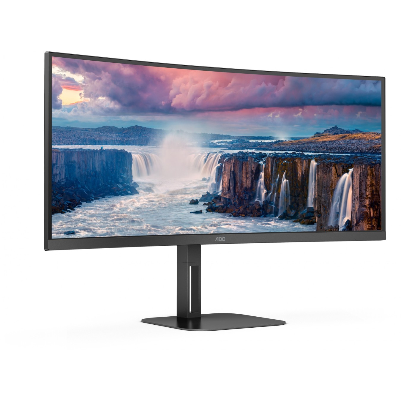 AOC 34-inch Curved Monitor - CU34V5C - Black, 34-inch ultrawide, 3440x1440, HDMI/DP/USB-C — Buy in Cyprus with Fast Delivery