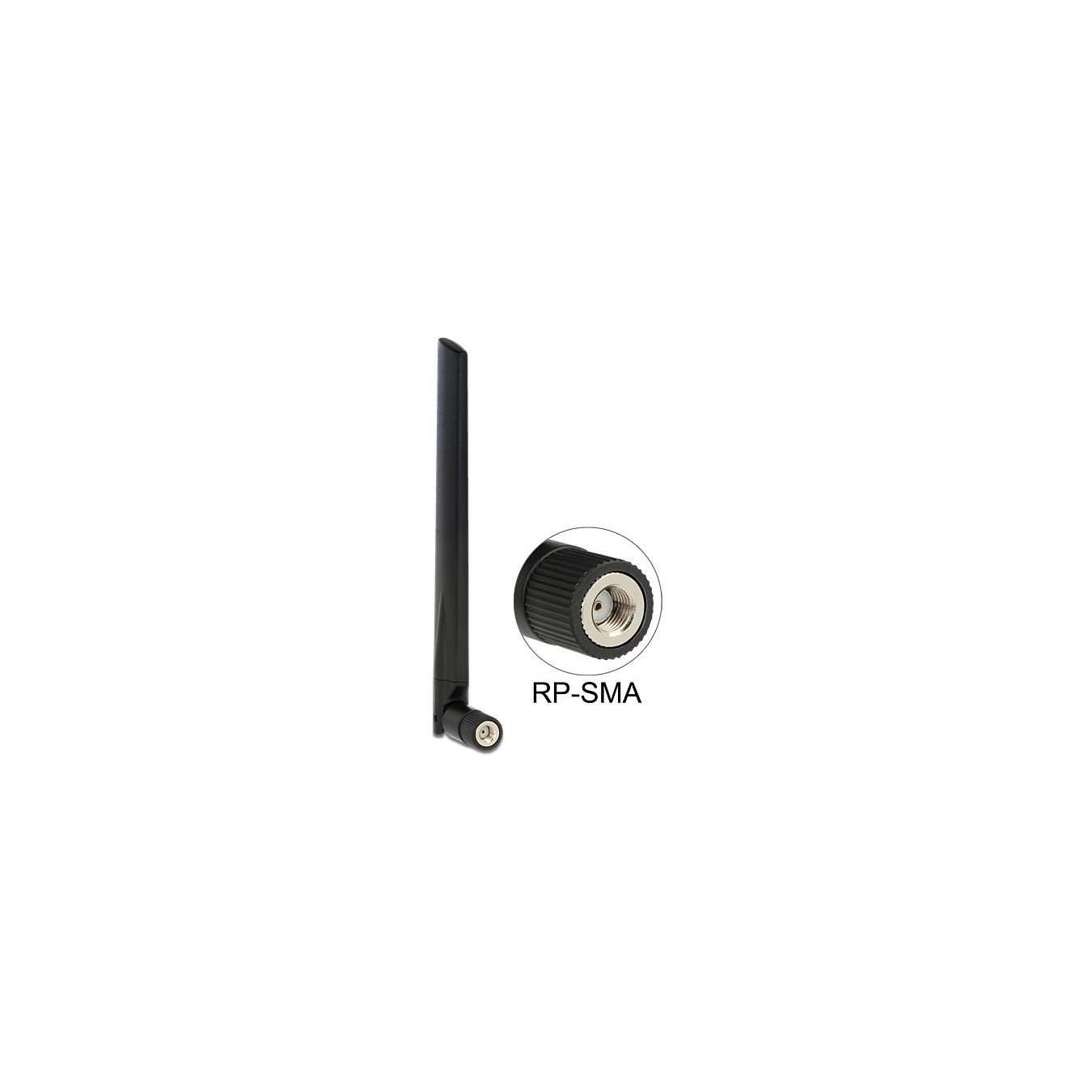DELOCK WLAN RP-SMA Antenna 802.11ac/a/b/g/n Omni-Directional - Black, 3-5 dBi — Buy in Cyprus with Fast Delivery