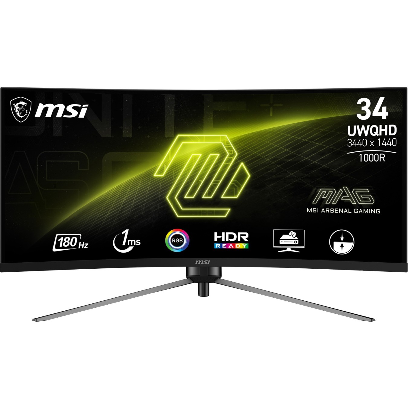 MSI MAG 345CQRDE - 34-inch UWQHD 3440x1440, 180Hz Curved Ultrawide Monitor — Buy in Cyprus with Fast Delivery