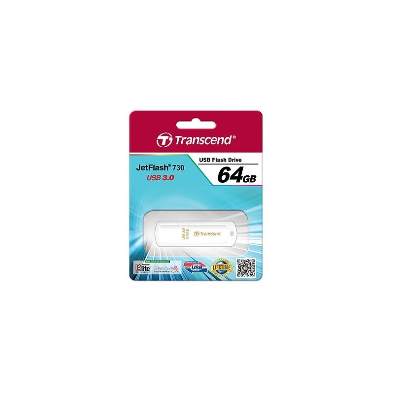 Buy STICK 64GB Transcend JetFlash 730 USB3.1 white - JetFlash 730 - USB 3.1, 64G... in Cyprus, Nicosia, Limassol, Larnaka, Pafos