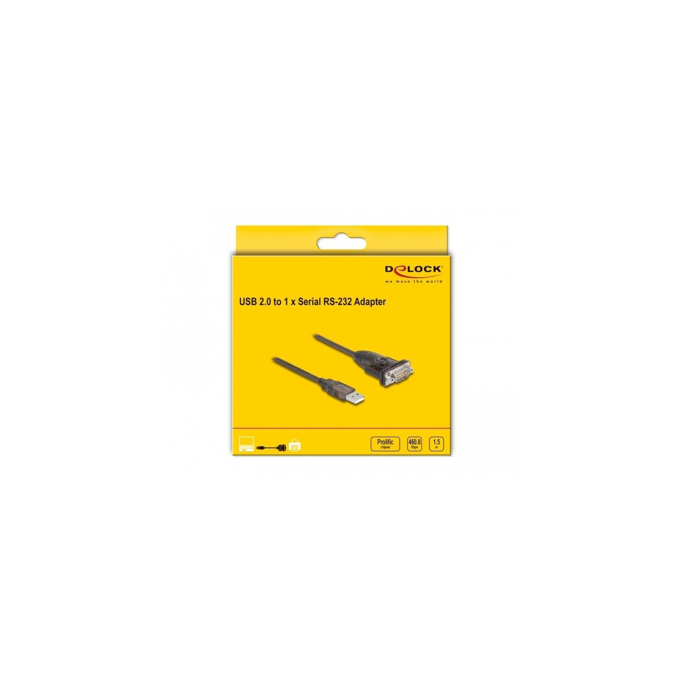 Delock USB 2.0 Type-A to RS-232 DB9 Serial Adapter — Buy in Cyprus with Fast Delivery
