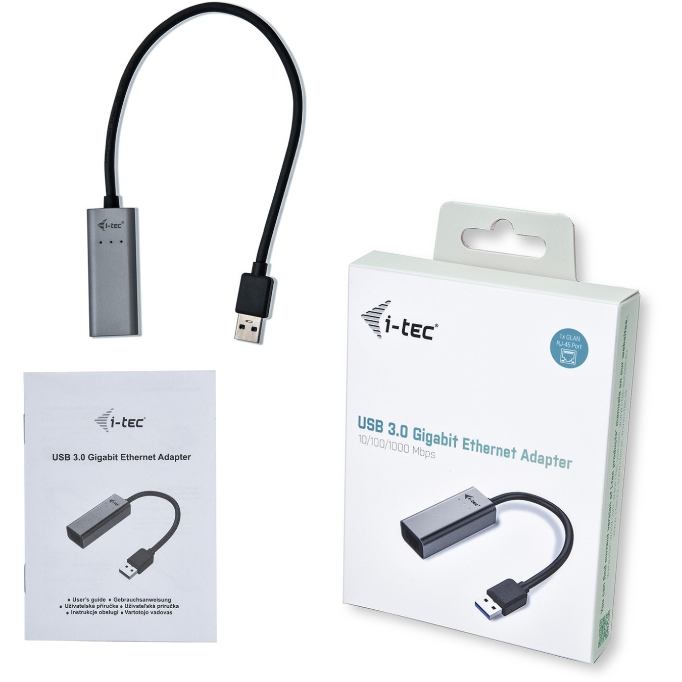 D-TEC USB 3.0 Metal Gigabit Ethernet Adapter - USB 3.0 to RJ-45, LED Indicator, Notebook/Tablet/PC, Windows/macOS