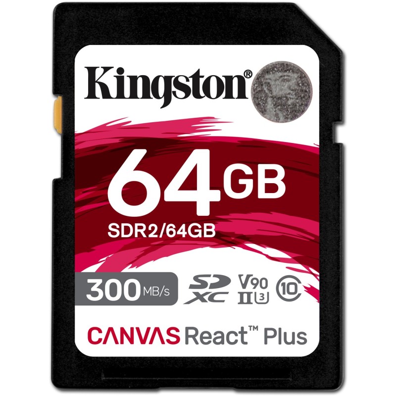 Buy Kingston Canvas React Plus SDXC 64GB - U3 300MB/s in Cyprus, Nicosia, Limassol, Larnaka, Pafos