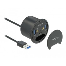 DELOCK 3-Port Desk Hub - 1x USB-C and 2x USB-A Ports + HD Audio — Buy in Cyprus with Fast Delivery