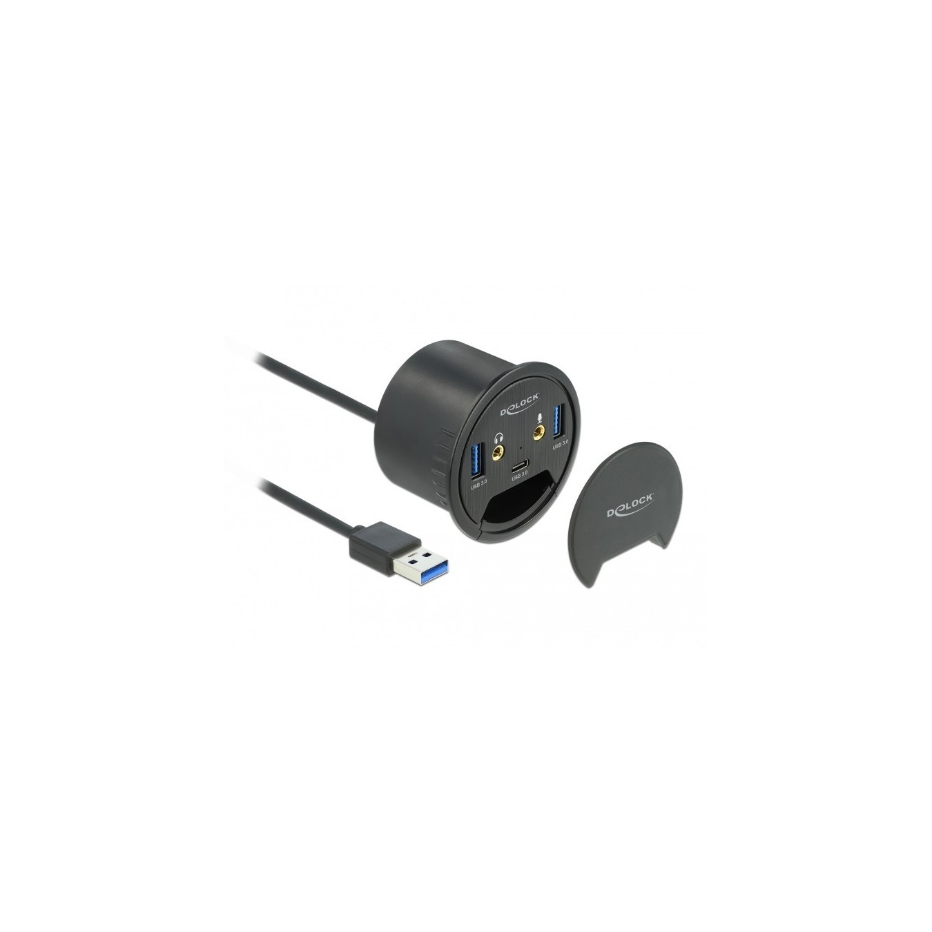 DELOCK 3-Port Desk Hub - 1x USB-C and 2x USB-A Ports + HD Audio — Buy in Cyprus with Fast Delivery