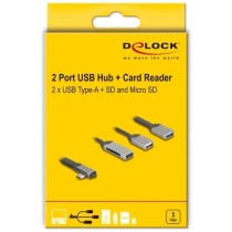 DELOCK 2-Port USB Hub with SD/microSD Card Reader and USB-C Connector — Buy in Cyprus with Fast Delivery