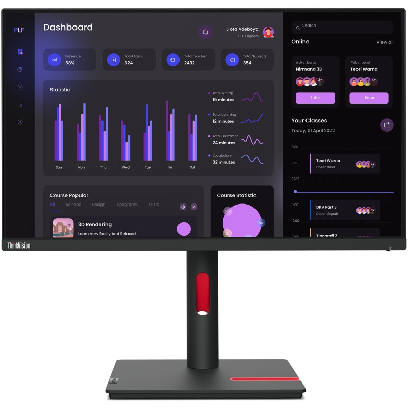 Buy Lenovo ThinkVision T24i-30 - T24i-30 - 23.8-inch IPS 1080p Flat, HDMI/DP/VGA in Cyprus, Nicosia, Limassol, Larnaka, Pafos
