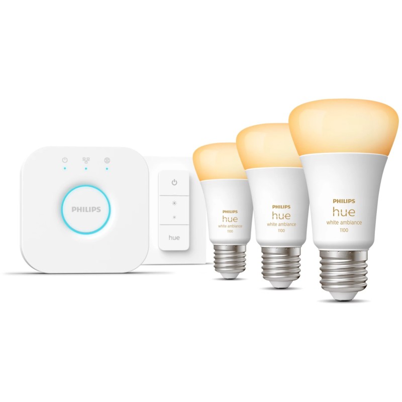 Buy Philips Hue White Ambiance E27 Starter Set - 3x800 lm, 75 W, Zigbee, Dimmable in Cyprus, Nicosia, Limassol, Larnaka, Pafos