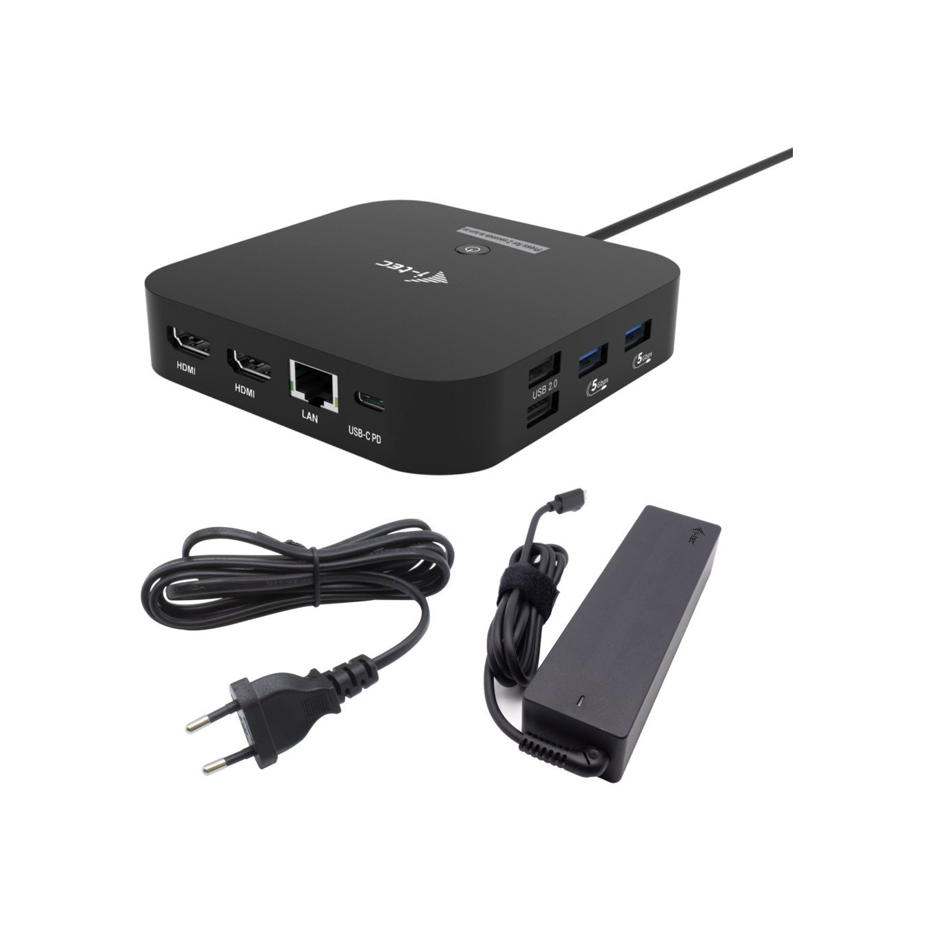 I-TEC USB-C Dual HDMI Dock - 2x HDMI, 1x Gigabit LAN, 2x USB-A, 2x USB-C, USB 3.2, 100W PD Charger
