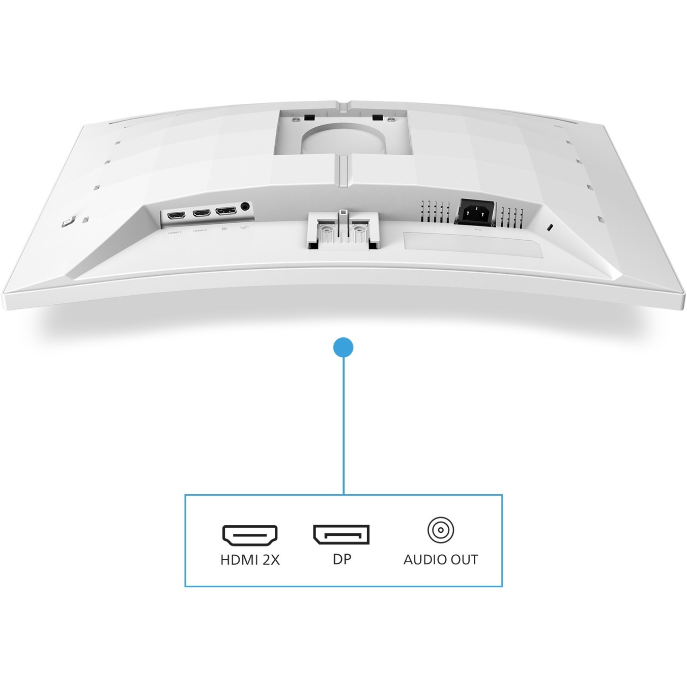 Philips 68.5cm (27.0') Curved White Monitor - 27M2C5201L - 27-inch, 16:9, 1000R curved, 2x HDMI + DP