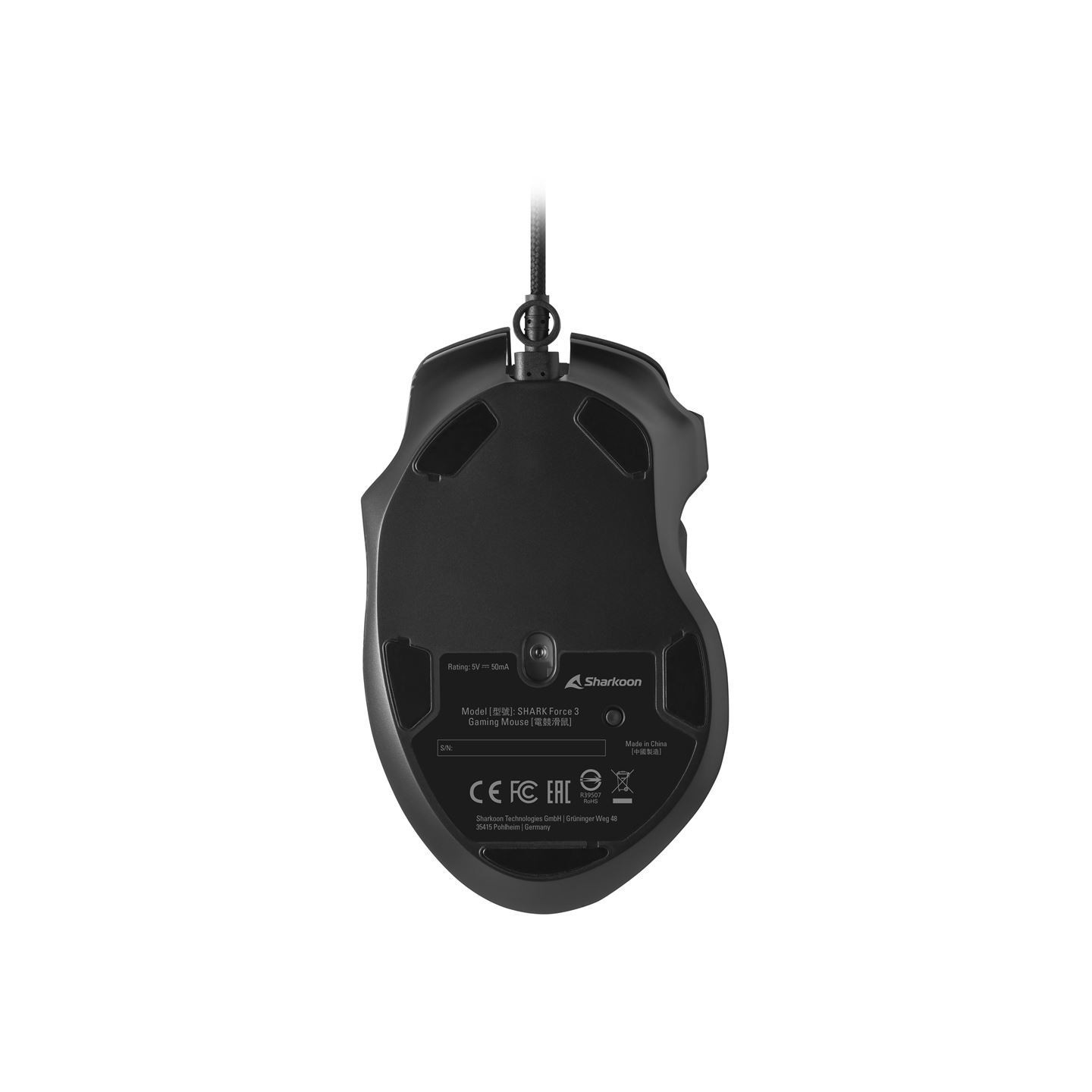 Sharkoon SHARK Force 3 Optical Gaming Mouse - 8 Buttons, 12,800 DPI, Black (Boxed) — Buy in Cyprus with Fast Delivery