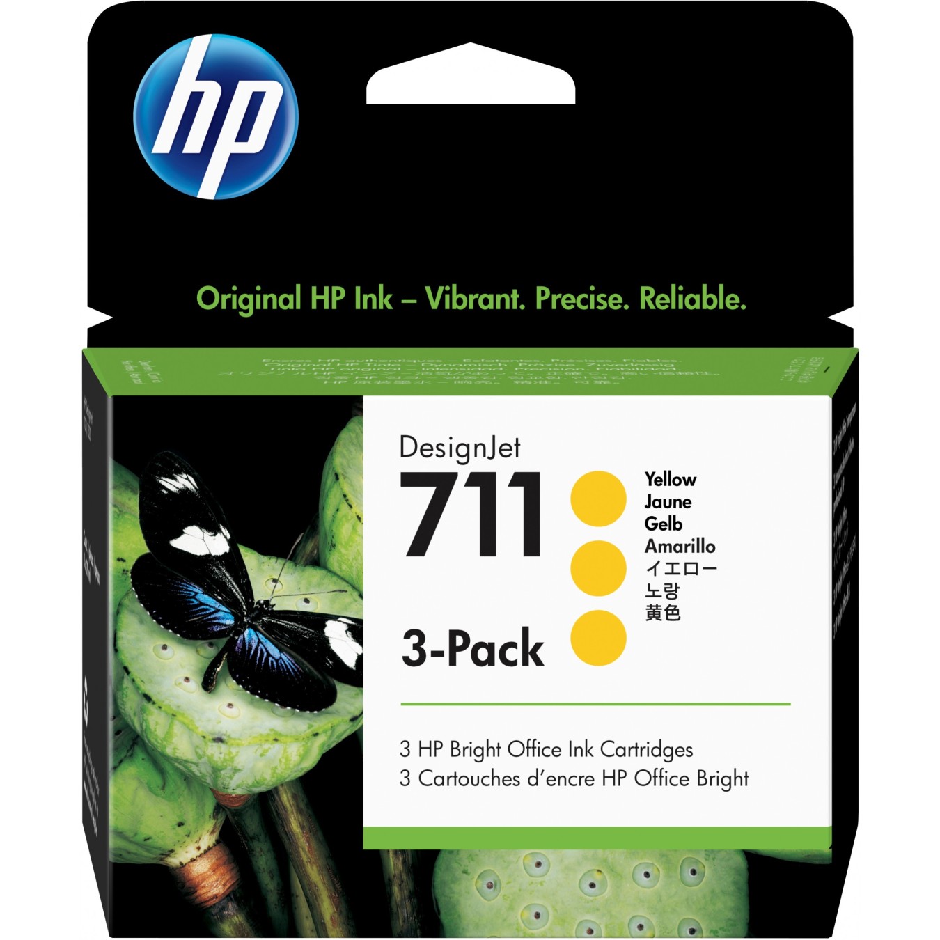HP 711 Original Yellow Ink Cartridge - 711 - Yellow, Original, Standard Capacity, 3-pack — Buy in Cyprus with Fast Delivery