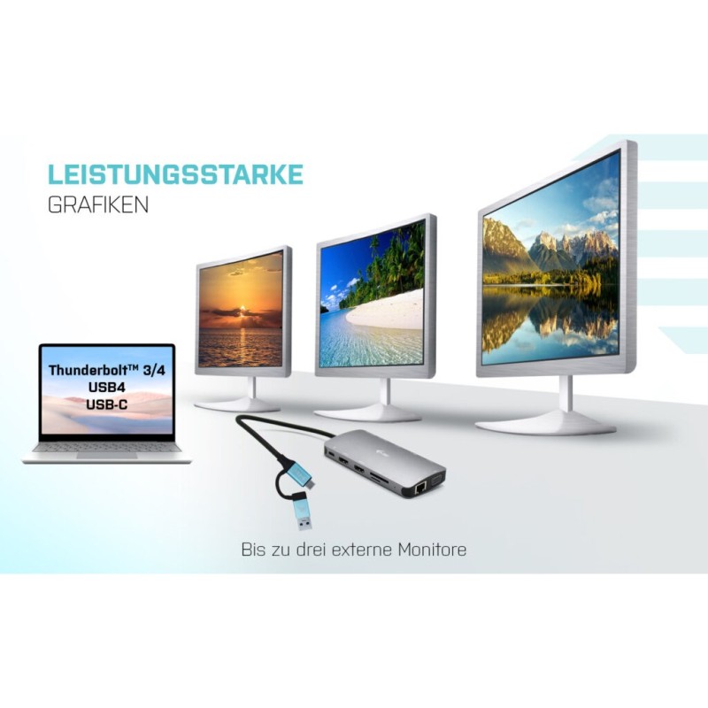 Buy D I-TEC USB 3.0 3X LCD NANO DOCK - DisplayLink USB-A Dock, 3 Displays in Cyprus, Nicosia, Limassol, Larnaka, Pafos