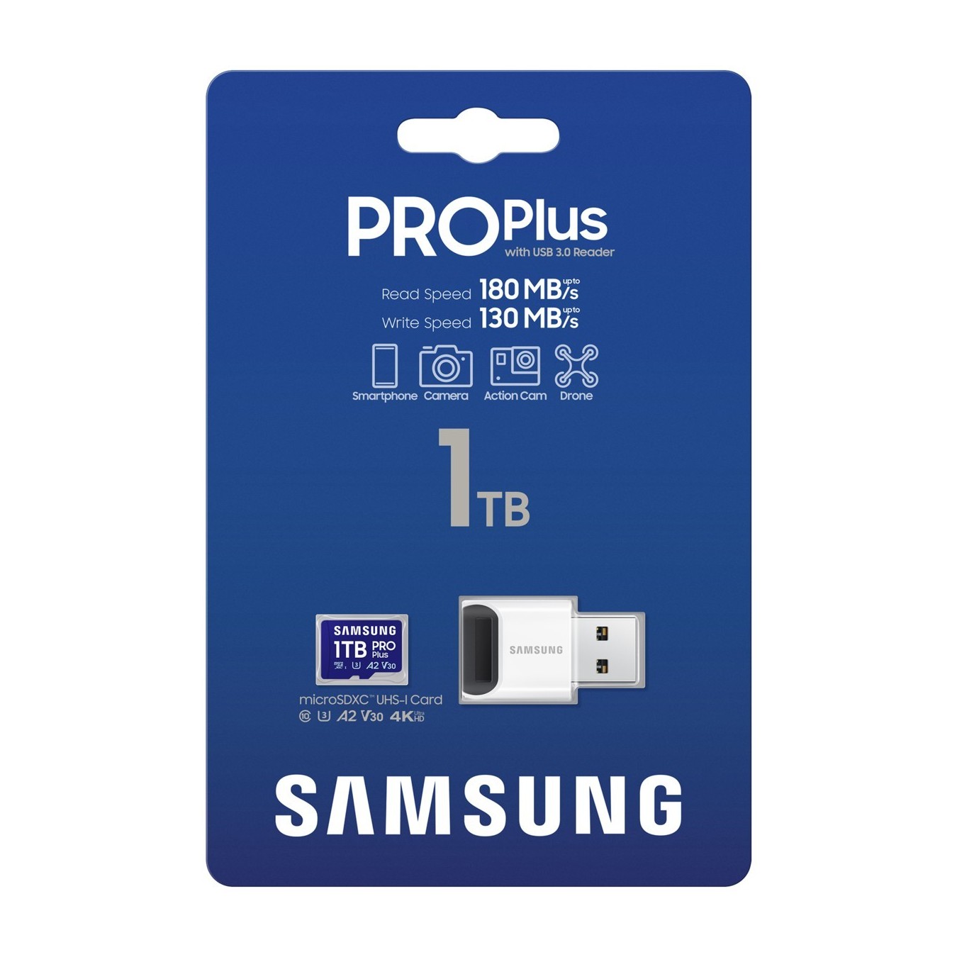 CARD Micro Card 1TB Samsung SDXC PRO Plus (2024) Reader retail - 1TB microSD — Buy in Cyprus with Fast Delivery