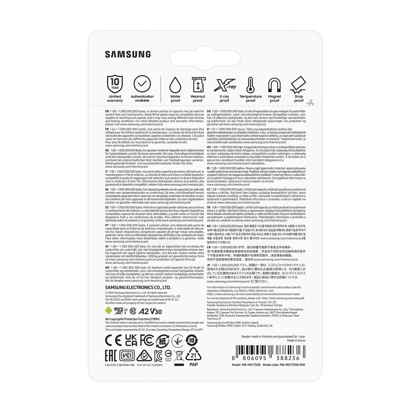 CARD Micro Card 1TB Samsung SDXC PRO Plus (2024) Reader retail - 1TB microSD — Buy in Cyprus with Fast Delivery