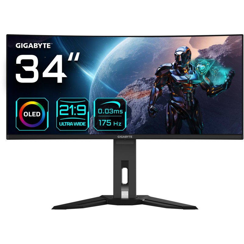 Buy 86.4cm 34' (3440x1440) Gigabyte MO34WQC 21:9 WQHD OLED HDR400 0.03ms 175Hz 2... in Cyprus, Nicosia, Limassol, Larnaka, Pafos