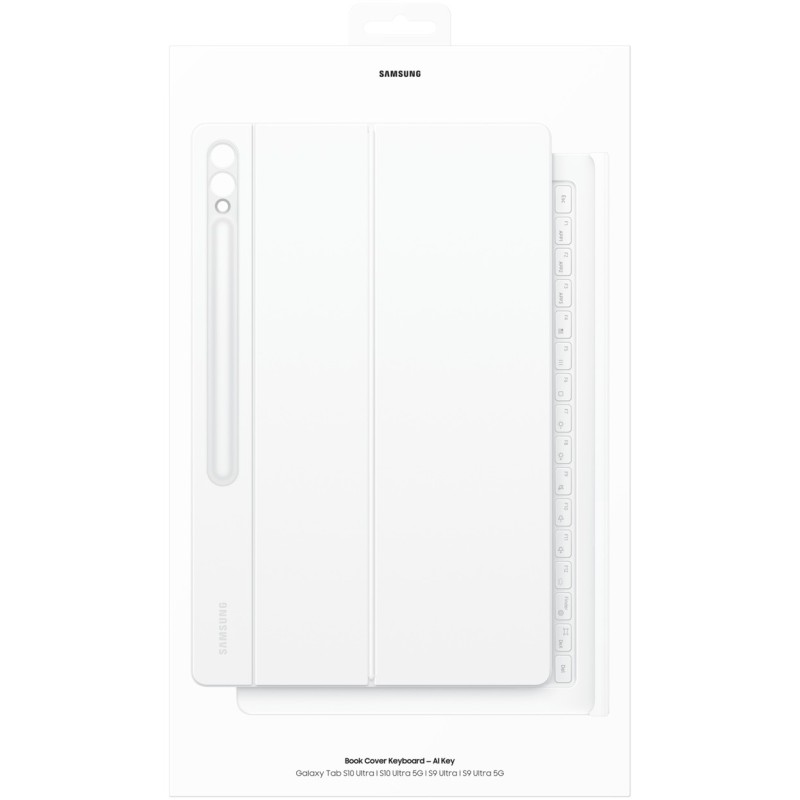 Buy Samsung Book Cover Keyboard for Tab S10 Ultra/S9 Ultra - White - Keyboard Case in Cyprus, Nicosia, Limassol, Larnaka, Pafos