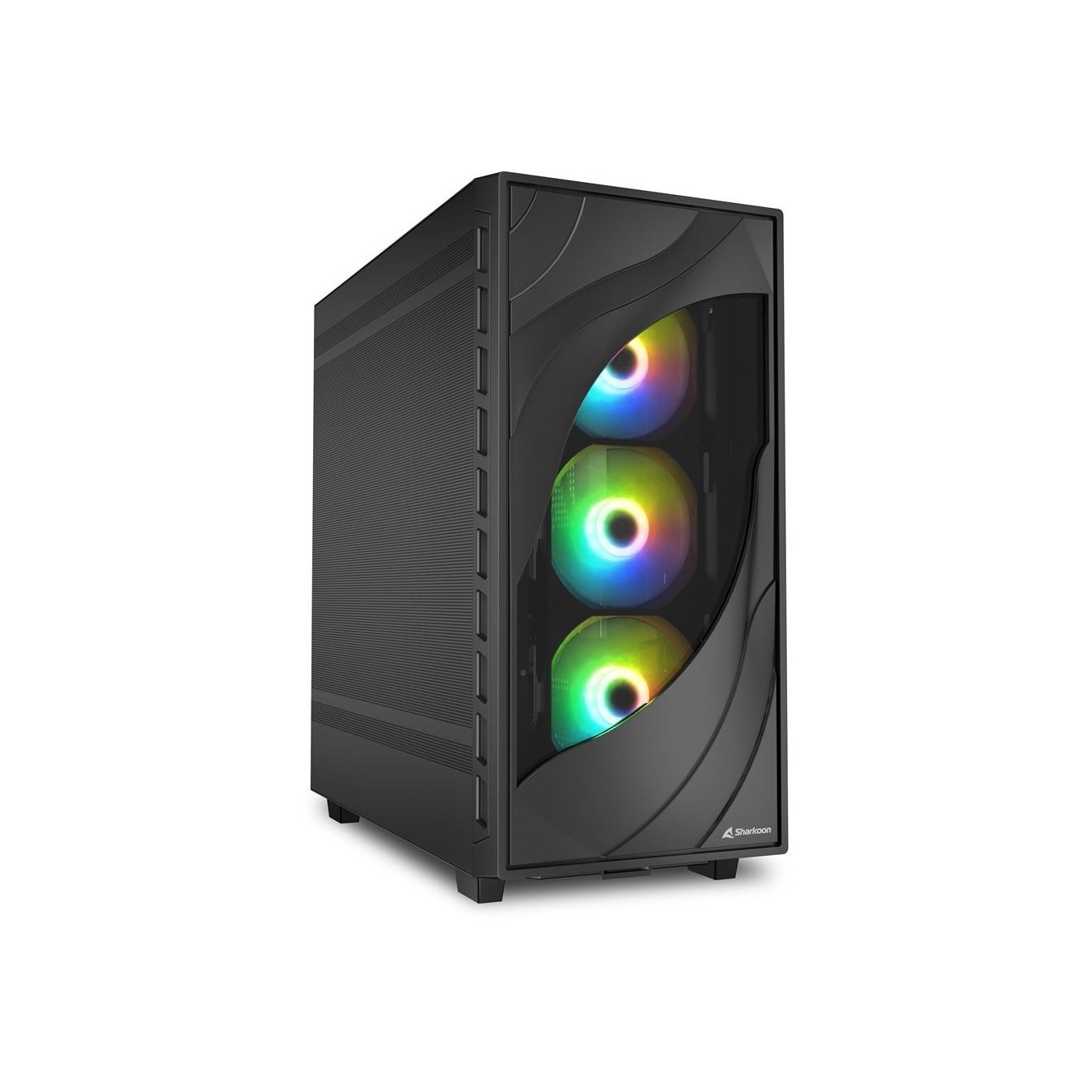 Sharkoon Rebel C80M RGB ATX 1xMetall Black - C80M - Black, RGB lighting, metal chassis — Buy in Cyprus with Fast Delivery