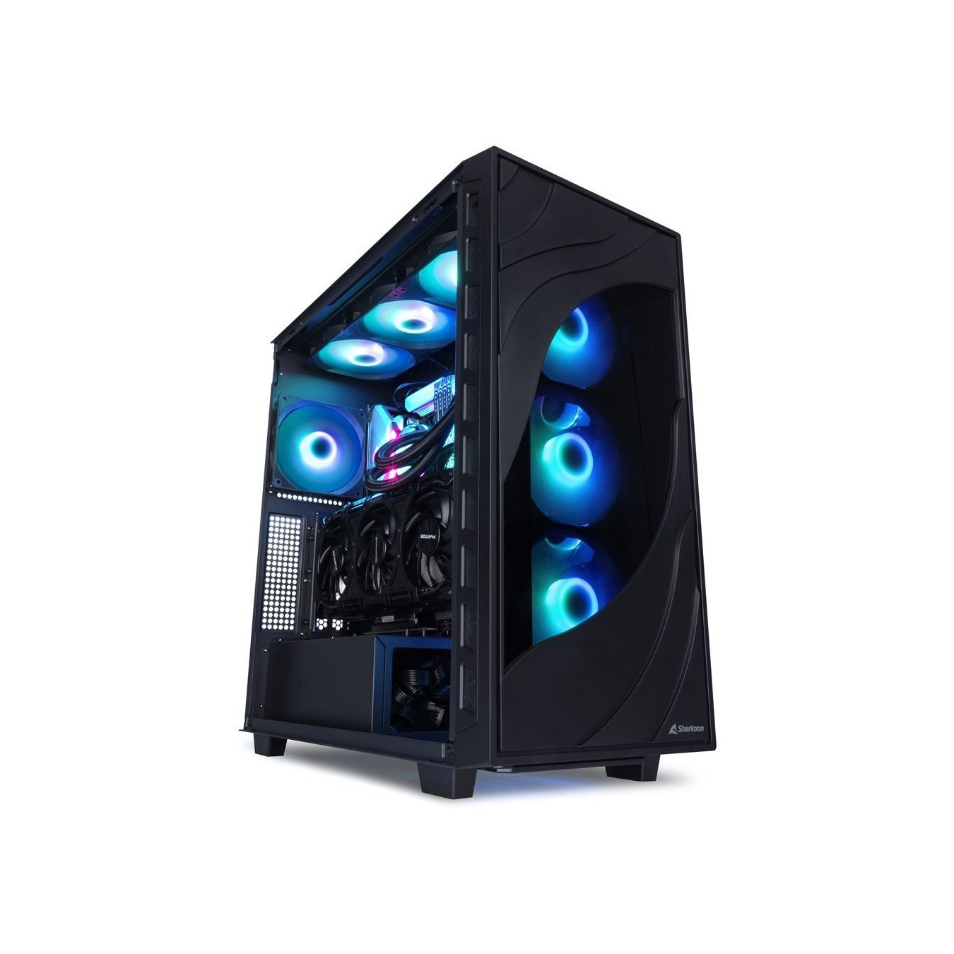 Sharkoon Rebel C80M RGB ATX 1xMetall Black - C80M - Black, RGB lighting, metal chassis — Buy in Cyprus with Fast Delivery