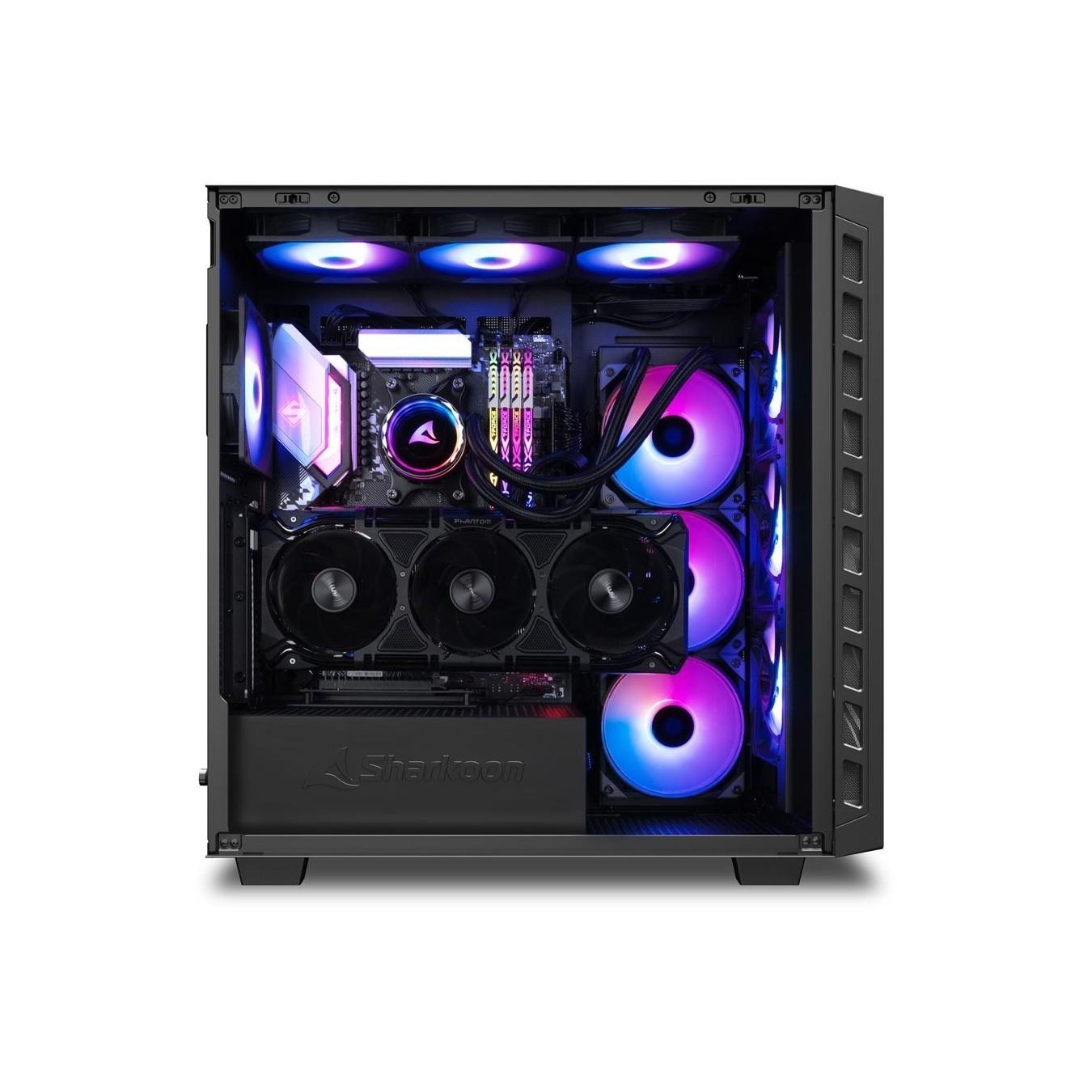 Sharkoon Rebel C80M RGB ATX 1xMetall Black - C80M - Black, RGB lighting, metal chassis — Buy in Cyprus with Fast Delivery
