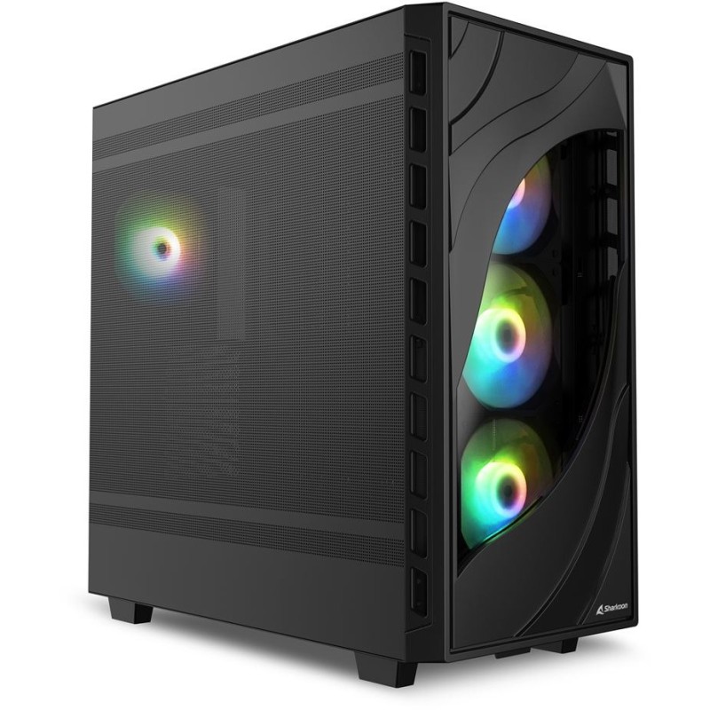 Buy Sharkoon Rebel C80M RGB ATX 1xMetall Black - C80M - Black, RGB lighting, met... in Cyprus, Nicosia, Limassol, Larnaka, Pafos