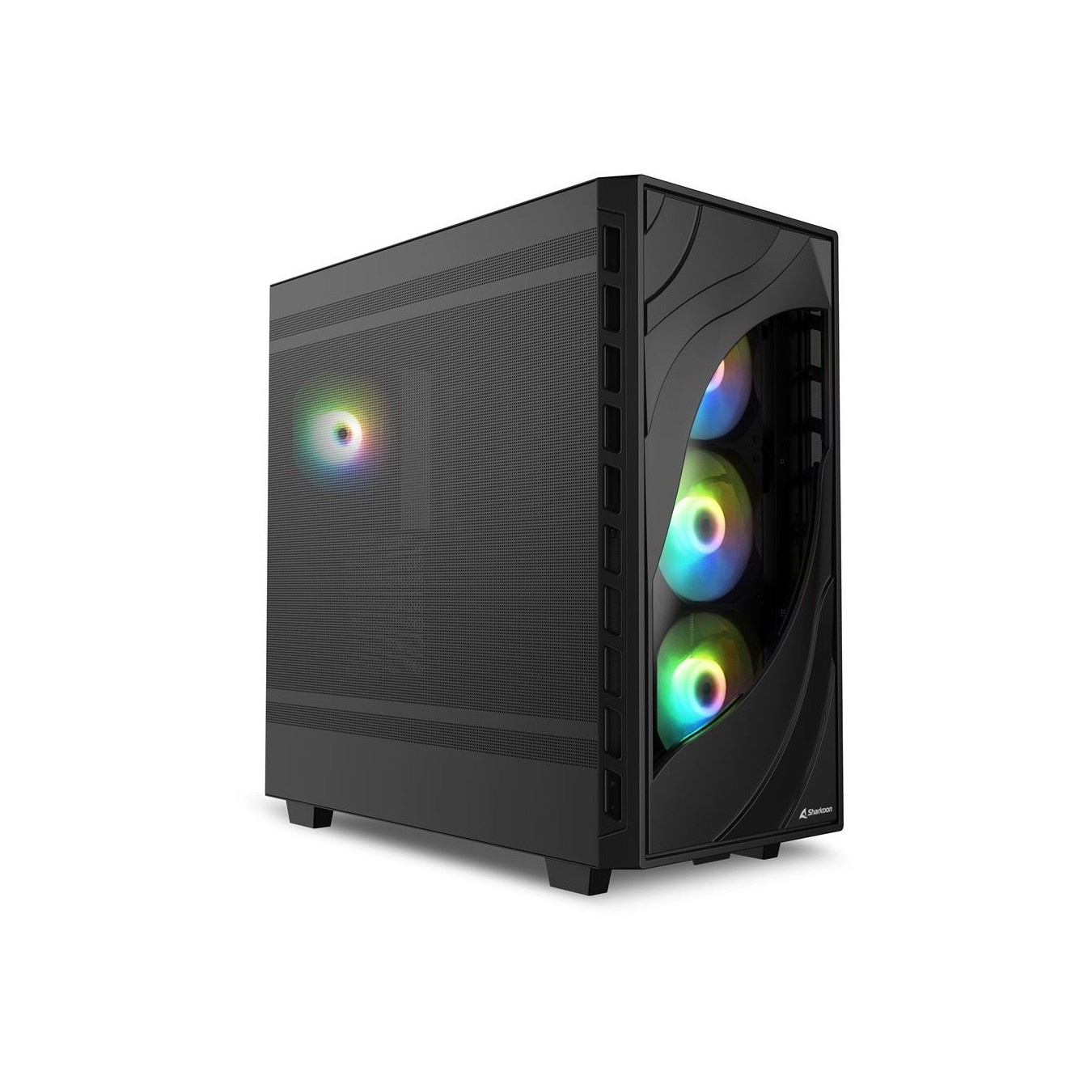 Sharkoon Rebel C80M RGB ATX 1xMetall Black - C80M - Black, RGB lighting, metal chassis — Buy in Cyprus with Fast Delivery