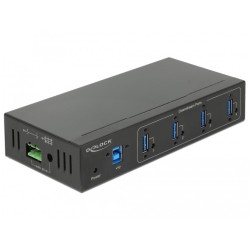 Buy DELOCK External Industrial Hub 4x USB 3.0 Type-A with 15 kV ESD Protection in Cyprus, Nicosia, Limassol, Larnaka, Pafos
