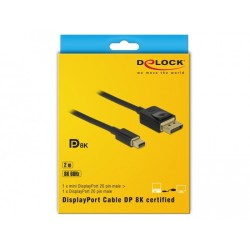 Buy Delock Mini DisplayPort to DisplayPort Cable 8K 60Hz - 2m - DP 8K Certified in Cyprus, Nicosia, Limassol, Larnaka, Pafos