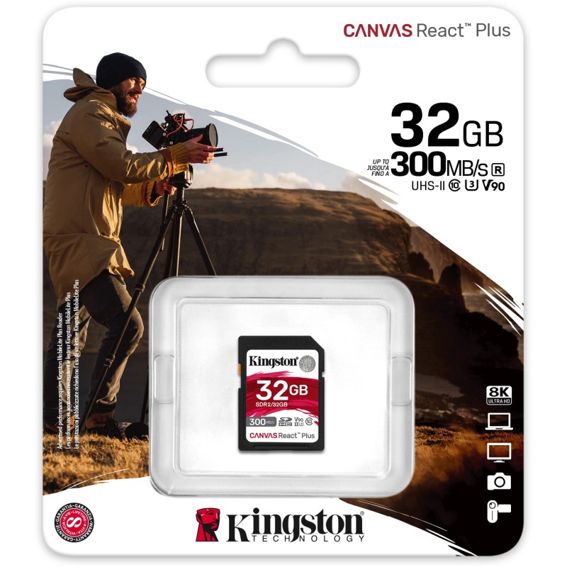 Buy Kingston Canvas React Plus SD Card 32GB - XC - 300MB/s in Cyprus, Nicosia, Limassol, Larnaka, Pafos
