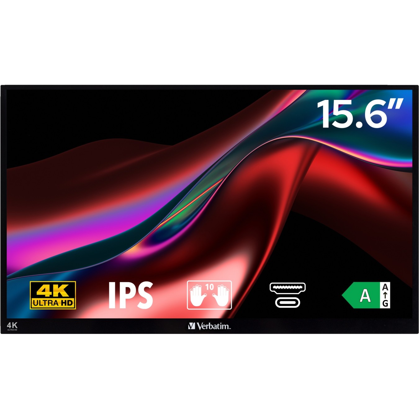 Verbatim 4K Portable Touchscreen Monitor - PMT-15 - 15.6 inch, 3840x2160 UHD — Buy in Cyprus with Fast Delivery