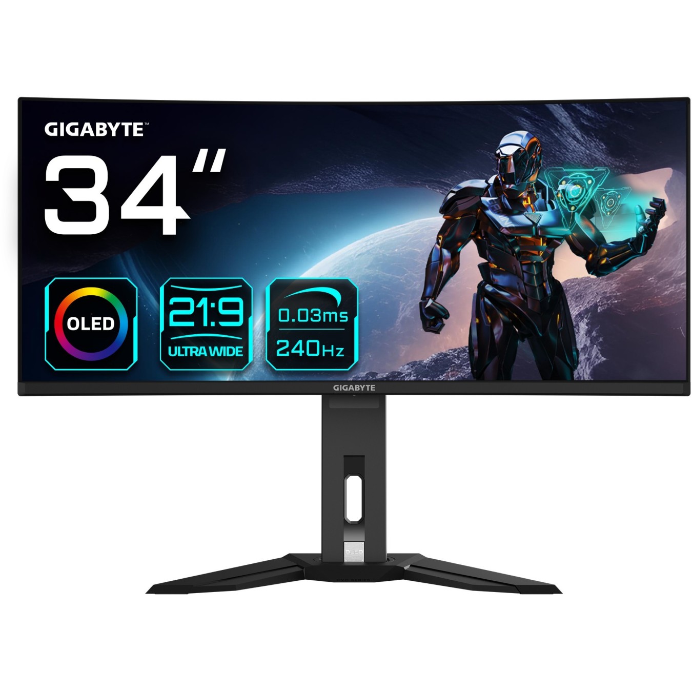 GIGABYTE MO34WQC2 - OLED Ultrawide Gaming Monitor, 34 inch, 3440x1440, 240Hz, HDMI 2.1, DP1.4, USB-C