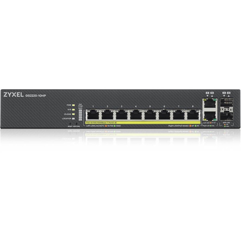 Buy Zyxel GS2220-10HP PoE Switch - GS2220-10HP - 10-Port Gigabit, Rackmount in Cyprus, Nicosia, Limassol, Larnaka, Pafos
