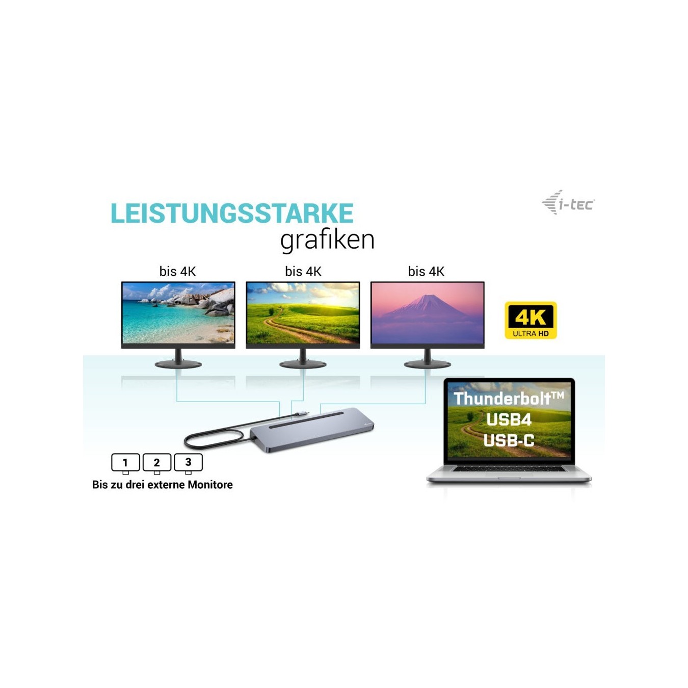 D I-TEC USB-C ERGO DOCK + CHARGER - USB-C Dock, PD charging, Multi-Display Ready — Buy in Cyprus with Fast Delivery