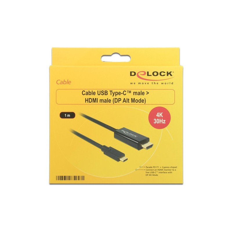 Buy HDMI to USB-C Adapter Cable - ST-ST - 1m, 4K 30Hz, Black in Cyprus, Nicosia, Limassol, Larnaka, Pafos