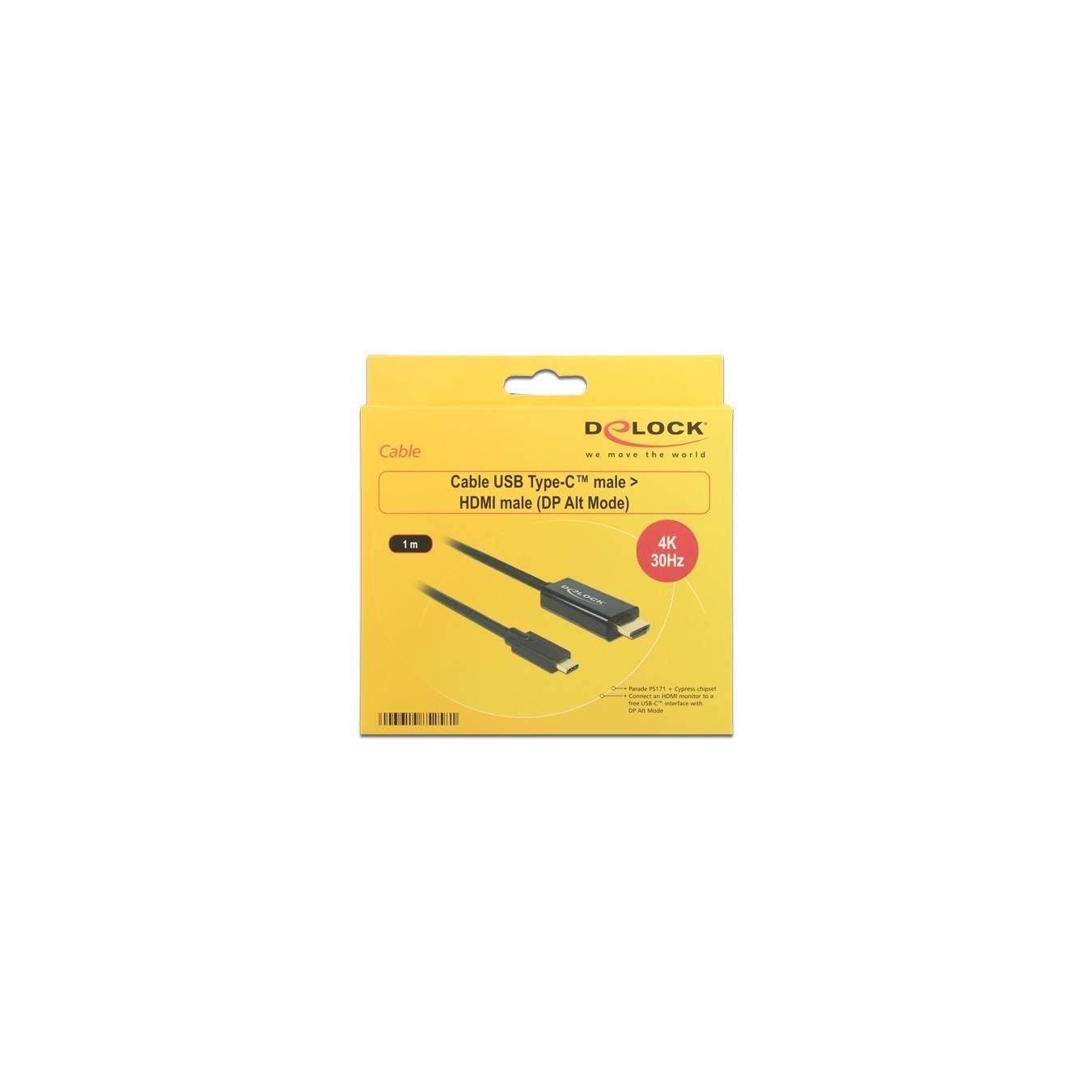 HDMI to USB-C Adapter Cable - ST-ST - 1m, 4K 30Hz, Black — Buy in Cyprus with Fast Delivery