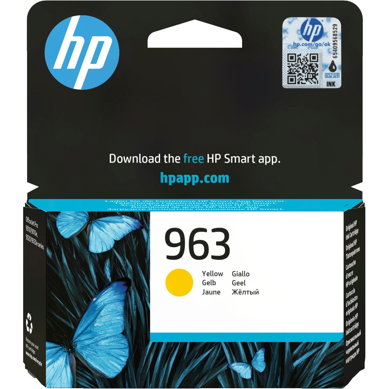 HP 963 Yellow Original Ink Cartridge - Characteristics (Color Yellow, Type Original) — Buy in Cyprus with Fast Delivery