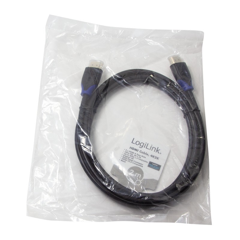 Buy Logilink HDMI Cable Ethernet High Speed 4K2K 60Hz - 2 m, Black in Cyprus, Nicosia, Limassol, Larnaka, Pafos
