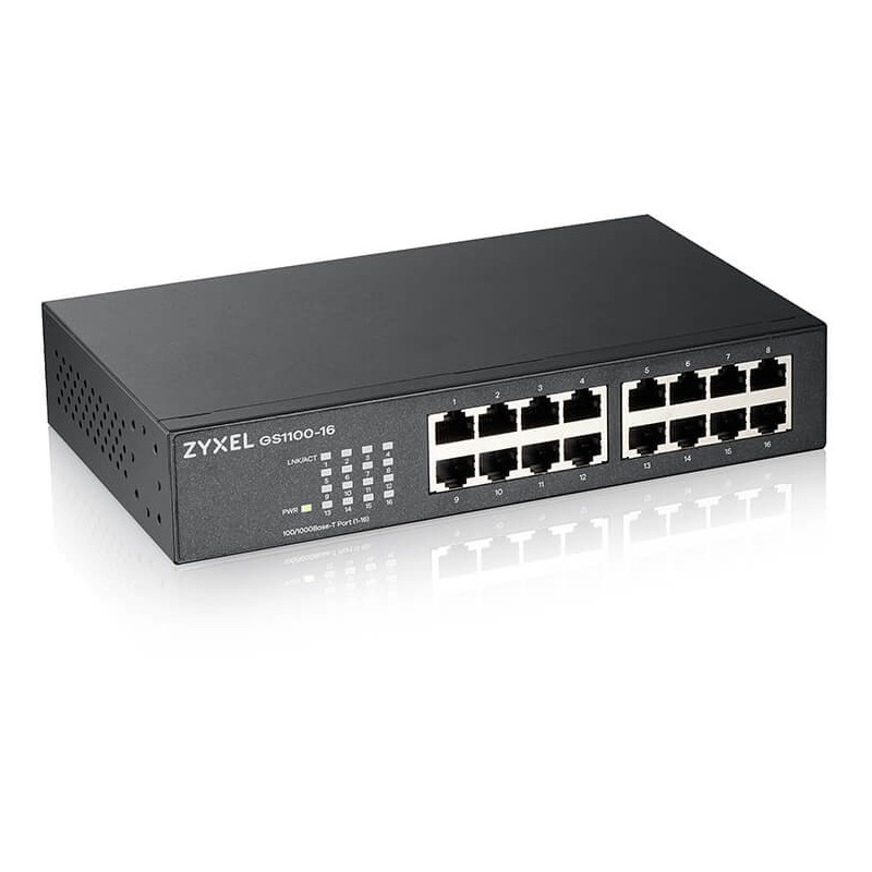 Buy 16P Zyxel GS1100-16 V3 RM - GS1100-16 V3 RM - 16-port Gigabit rack-mount switch in Cyprus, Nicosia, Limassol, Larnaka, Pafos