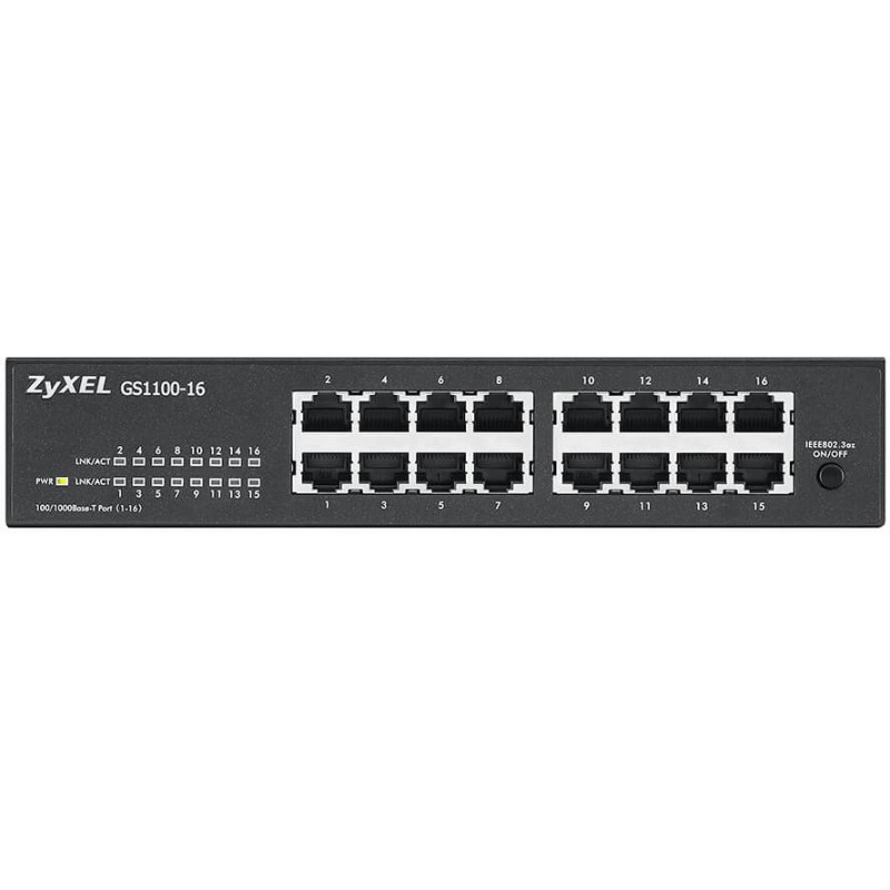 Buy 16P Zyxel GS1100-16 V3 RM - GS1100-16 V3 RM - 16-port Gigabit rack-mount switch in Cyprus, Nicosia, Limassol, Larnaka, Pafos