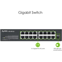Buy 16P Zyxel GS1100-16 V3 RM - GS1100-16 V3 RM - 16-port Gigabit rack-mount switch in Cyprus, Nicosia, Limassol, Larnaka, Pafos