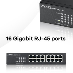 Buy 16P Zyxel GS1100-16 V3 RM - GS1100-16 V3 RM - 16-port Gigabit rack-mount switch in Cyprus, Nicosia, Limassol, Larnaka, Pafos