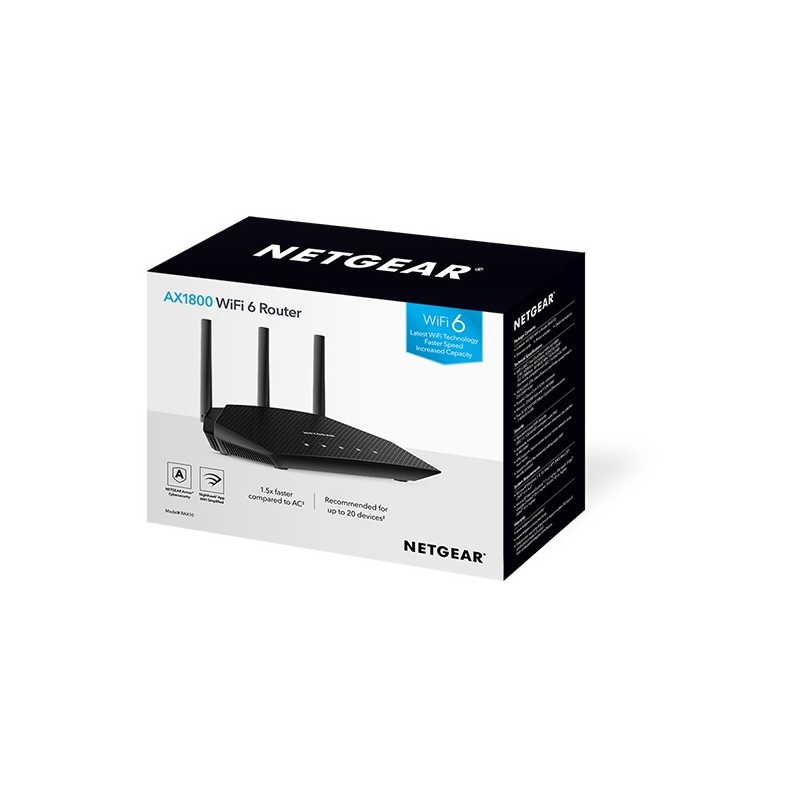 Buy Netgear RAX10 - AX1800 - 4-Stream WiFi 6 Router with NETGEAR Armor in Cyprus, Nicosia, Limassol, Larnaka, Pafos