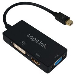 Logilink 4K Mini DisplayPort 1.2 to DVI HDMI VGA Adapter — Buy in Cyprus with Fast Delivery