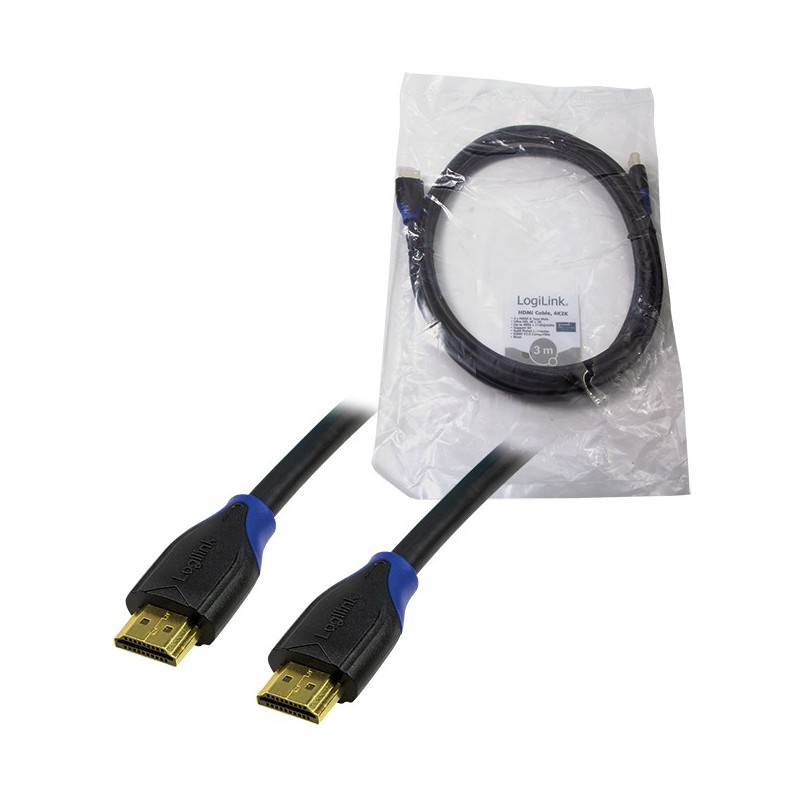 Buy Logilink HDMI Cable Ethernet High Speed - 4K2K 60Hz - 3.0 m Black in Cyprus, Nicosia, Limassol, Larnaka, Pafos